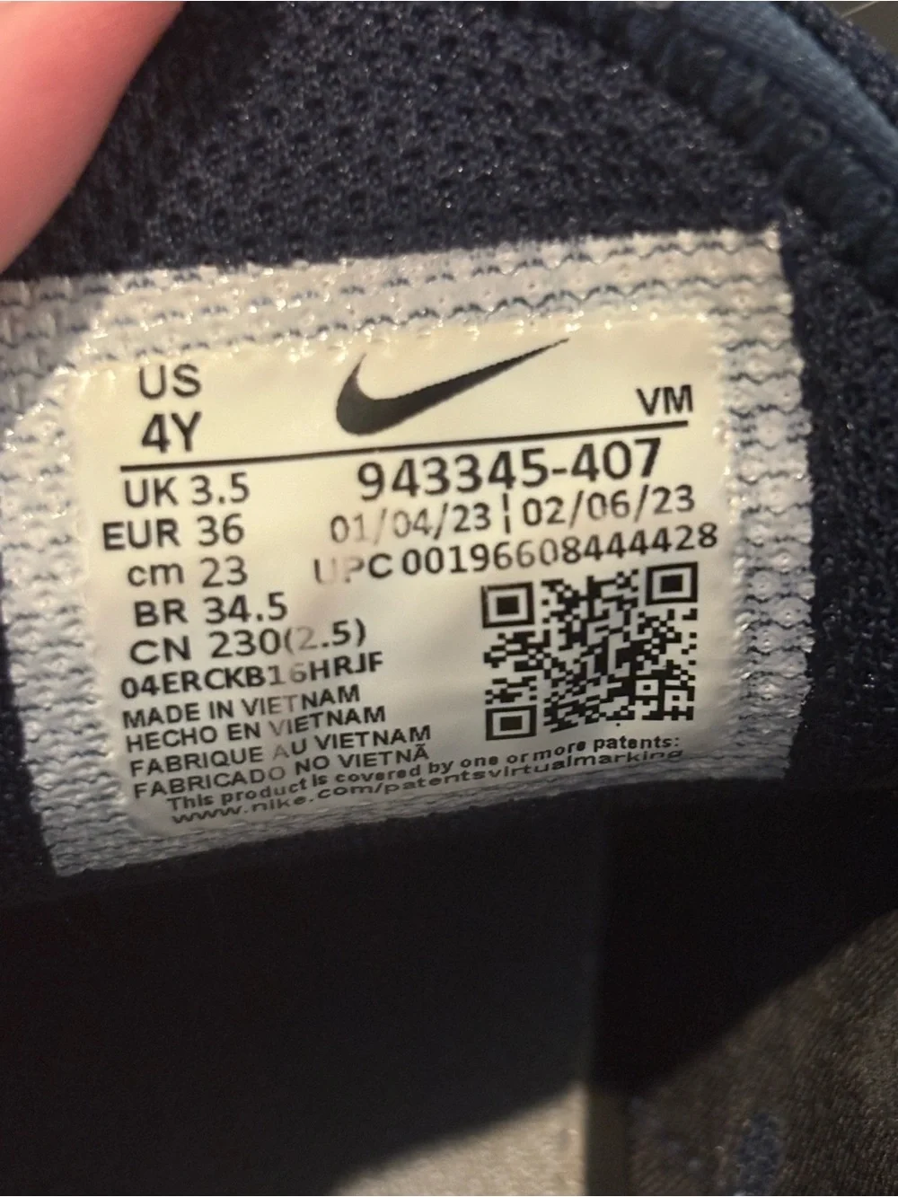 Nike Air Max 270 GS Navy White Mesh Sneakers Unisex Kids 4Y/5.5W  Athletic Shoes